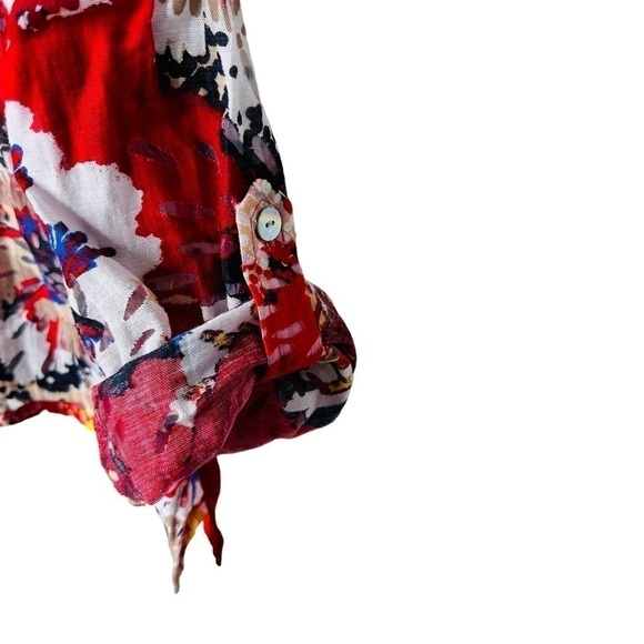 Ruby Rd.‎ Floral Multi Colored Long Sleeve Button Front Semi-Sheer Top Size 18W - Picture 4 of 6